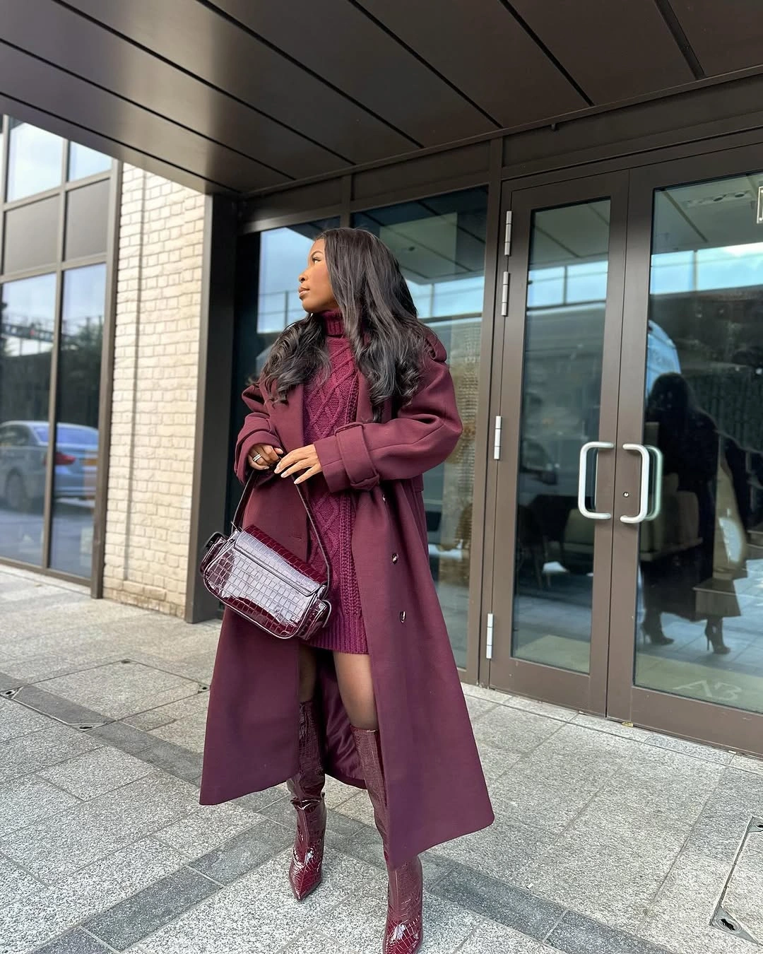 Trench coat fall outfits 2026 Rich Burgundy Layers That Celebrate Fall Color