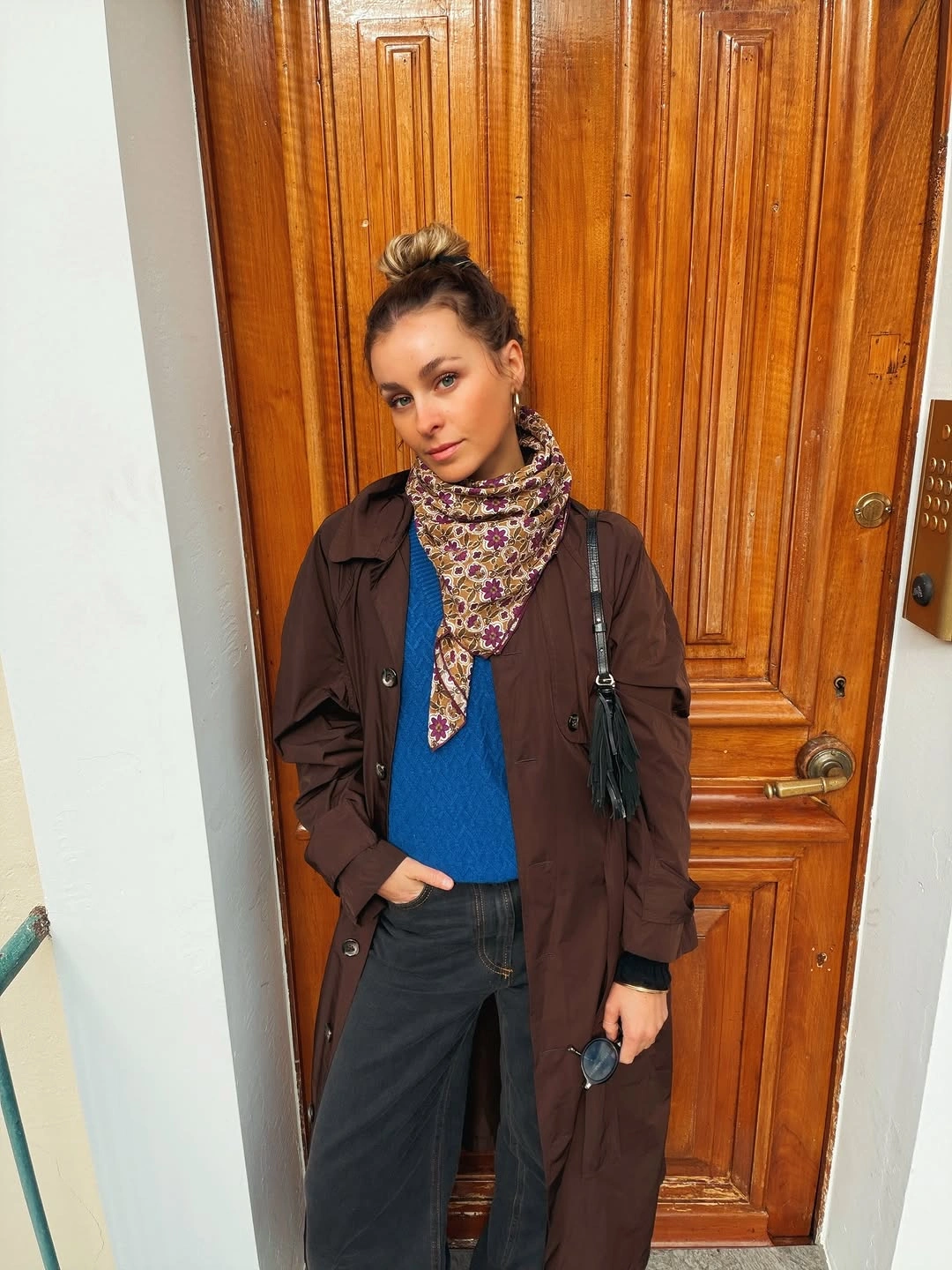 what are the best fall outfits for casual days? Chocolate Layers with a Pop of Sapphire Blue