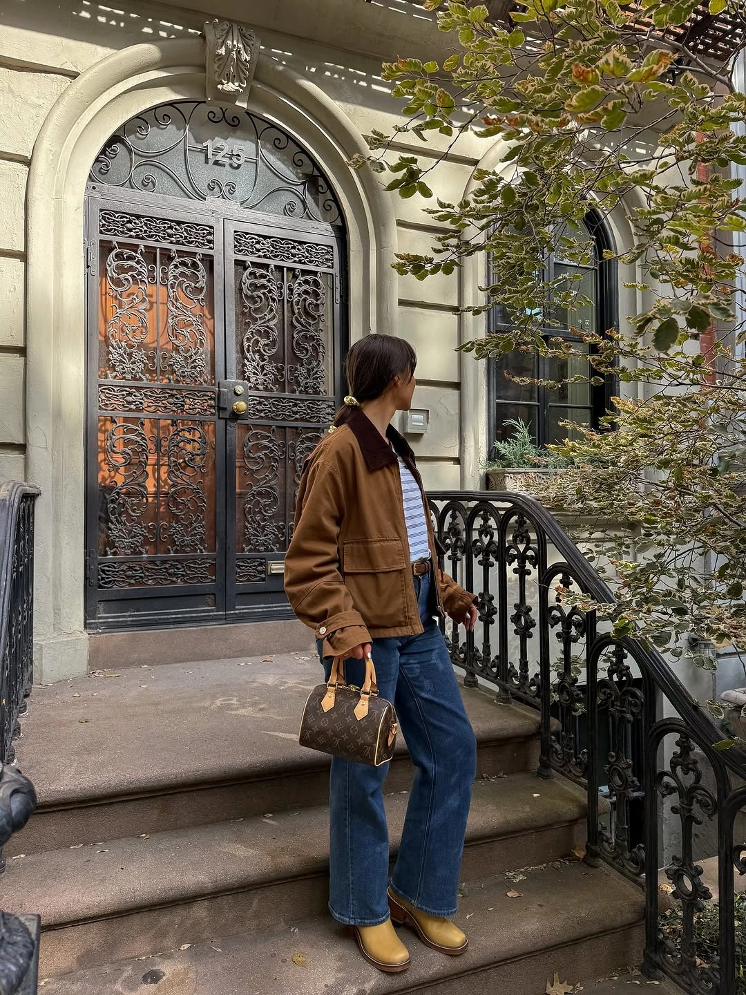 what are the best fall outfits for casual days? Relaxed Utility Jacket with Classic Denim Staples