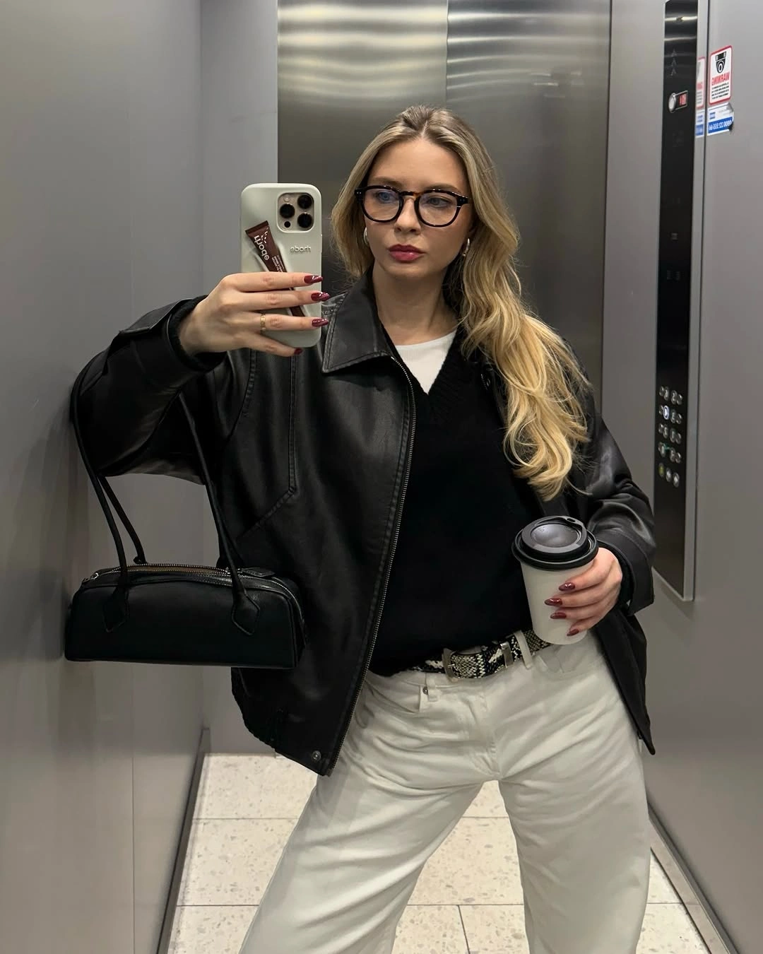 what are the best fall outfits for casual days? Black Leather and Crisp White for Everyday Power Dressing