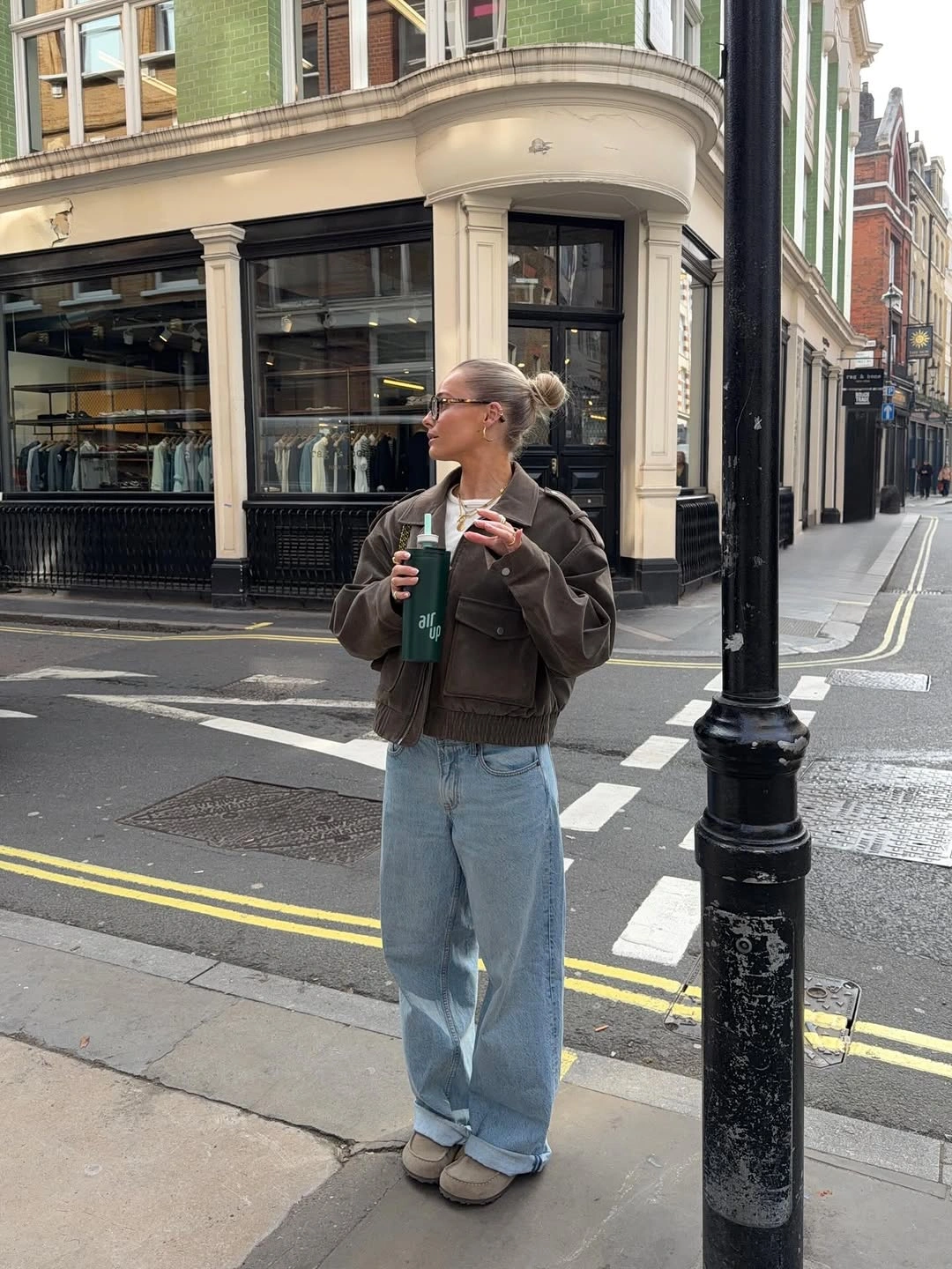 wide leg jeans outfit fall 2026 Cuffed Wide-Leg Jeans With A Cropped Utility Jacket