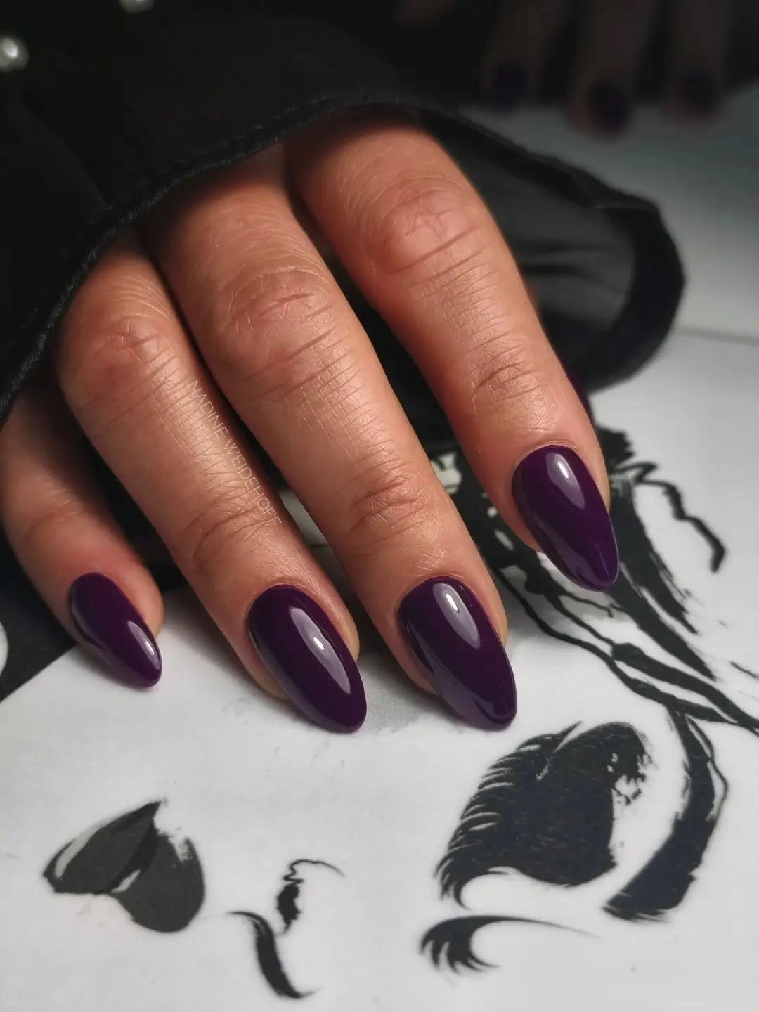Deep Violet on Medium Almond Nails
