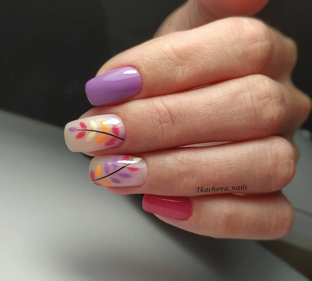 Berry Purple with Warm Abstract Accents