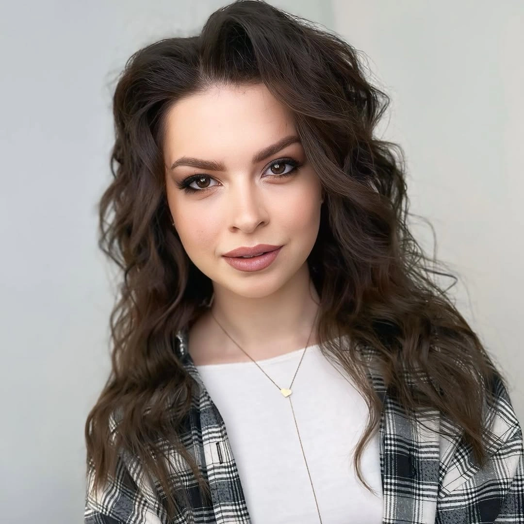 Long dark wavy hair with lifted side front